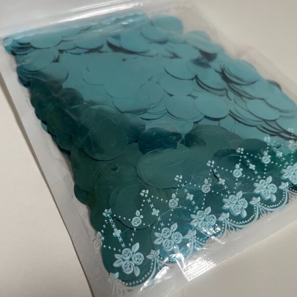 Teal Metallic Confetti Circles - Picture 4 of 5